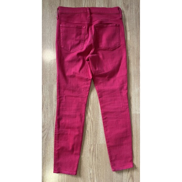 J Crew Cranberry Red 10” High Rise Toothpick Skinny Jeans Size 27 - Picture 2 of 7